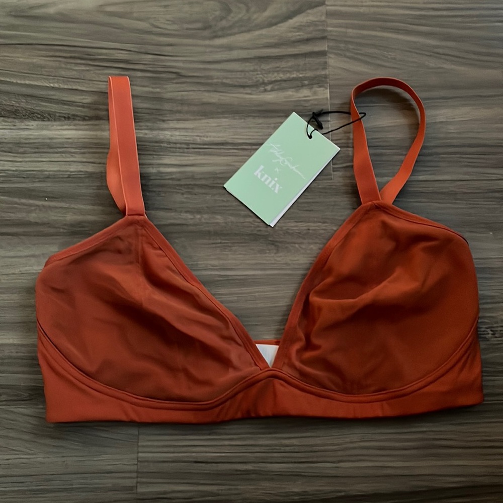 NWT Ashley Graham x Knix Mesh Deep-V Bra (Size M2 in Ginger Cookie)